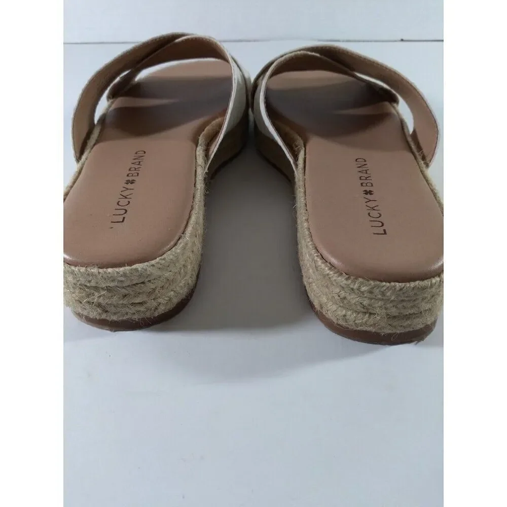 Lucky Brand Espadrille Sandals Tan Fabric Sz 7 M